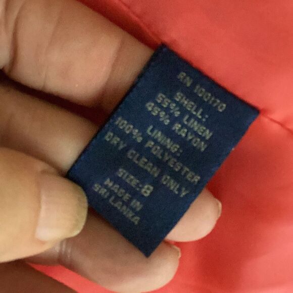 Herman Geist Linen Blend Lined Blazer Jacket Women’s 8 Coral - Picture 8 of 8